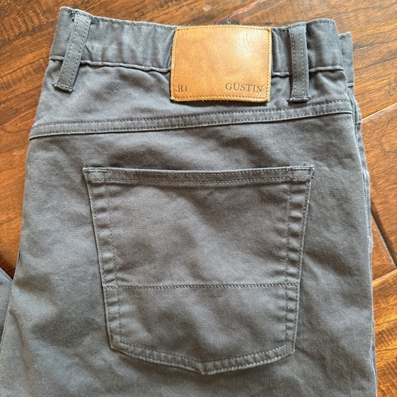 Gustin Caual Pants Button Fly 5 Pocket Size 40 Gray Straight Leg Made USA - Picture 2 of 10